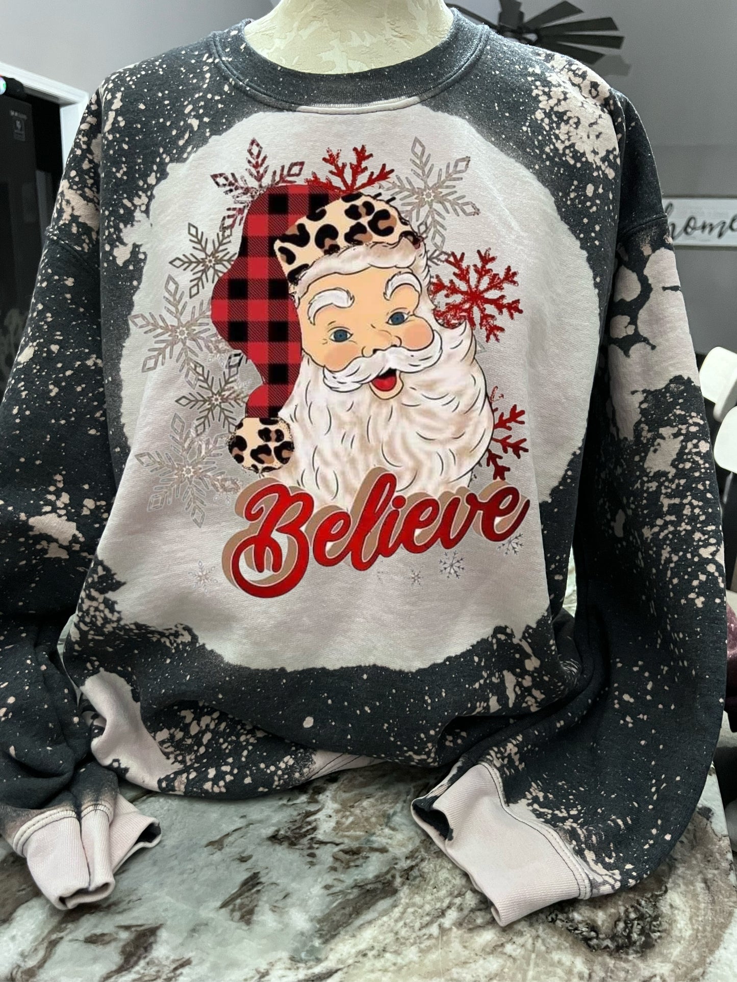 Santa believe buffalo plaid